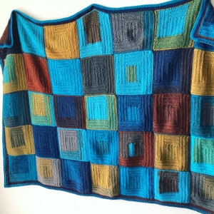 Crochet Pattern Loggy Squares blanket pattern, crochet blanket pattern, log cabin quilt squares, crochet throw pattern, crochet squares image 3