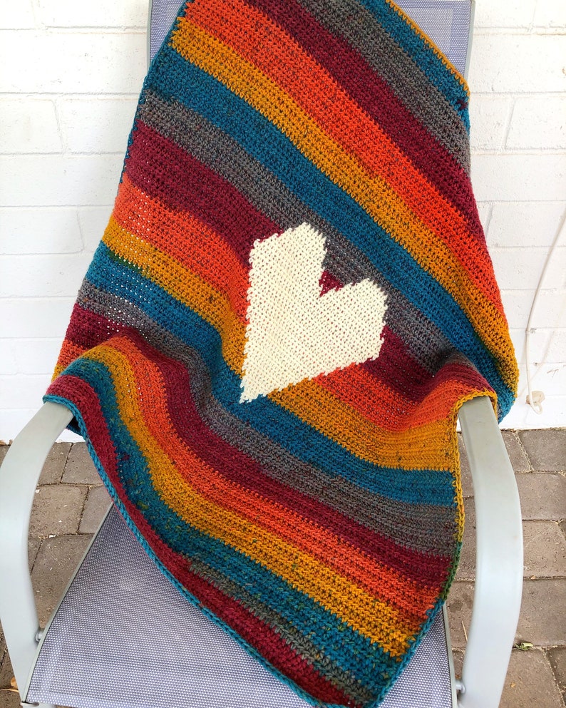 Crochet Pattern Big Heart Baby Blanket pattern, crocheted baby blanket, blanket pattern, heart blanket pattern, rainbow baby blanket image 2