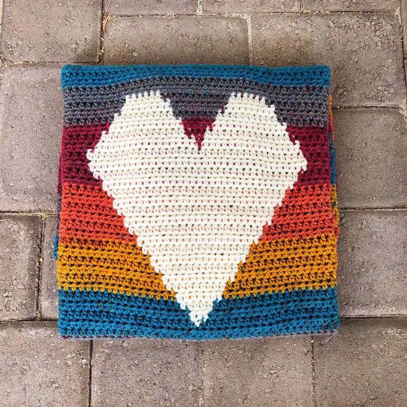 Crochet Pattern Big Heart Baby Blanket pattern, crocheted baby blanket, blanket pattern, heart blanket pattern, rainbow baby blanket image 3