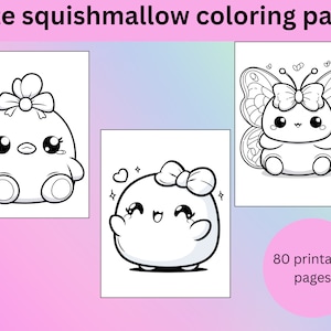 Kids coloring pages | Squishmallow coloring book | Printable coloring pages | Digital download