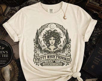 Medusa Graphic Tee, Feminist Mythology T Shirt, Dark Feminine Witchy Apparel