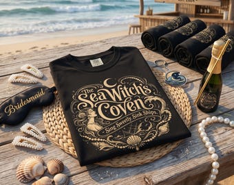 Sea Witch's Coven Shirt, Vintage Nautical Witchy Graphic Tee