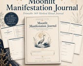 Moonlit Manifestation Journal Printable PDF, 369 Method Journal, Witchy Gratitude Planner, Future Self Workbook