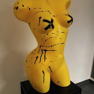Mannequin lamp - table lamp female pink black