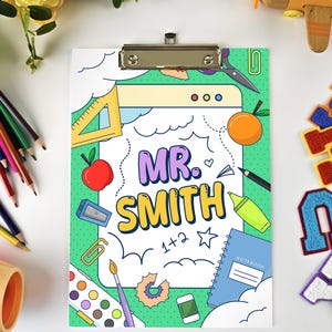 Personalized Teacher Clipboard, Custom Acrylic Clipboard With Name, Back To School Gift, Classroom Clipboard,Teacher Appreciation Gift