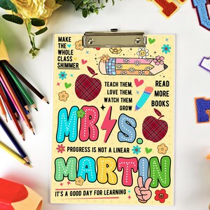 Personalized Teacher Clipboard, Custom Acrylic Name Clipboard, Back To School Teacher Clipboard, Teacher Appreciation Gift, End of Year Gift