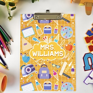 Custom Acrylic Teacher Clipboard, Personalized Name Clipboard, Pencil Design Clipboard, Teacher Appreciation Clipboard, Graduation Gift