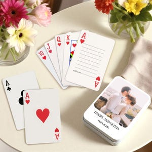 Custom Photo Wedding Favor Poker Card,Personalized Wedding Guest Book Playing Cards,Wedding Guest Book Alternative,Photo Wedding Poker Card
