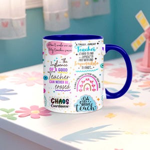 Custom Teacher Mug With Name,Teacher Mug,Back to School Thank You Mug,11OZ,End of Term Gift,Teacher Appreciation Gift,Nursery Teacher Gift