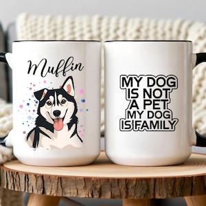 Custom Watercolor Dog Mug, Personalized Pet Photo Coffee Cup, Custom Dog Portrait Mug, Dog Dad Gift, Custom Dog Name Cup, Dog Lover Gift