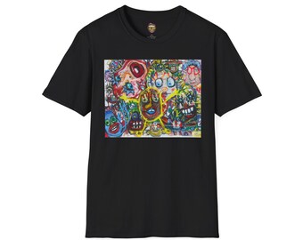 Bold and Funny Original Art Unisex Softstyle T-Shirt, Unique Tee, Graphic Tee, Novelty Shirt, Humorous Top