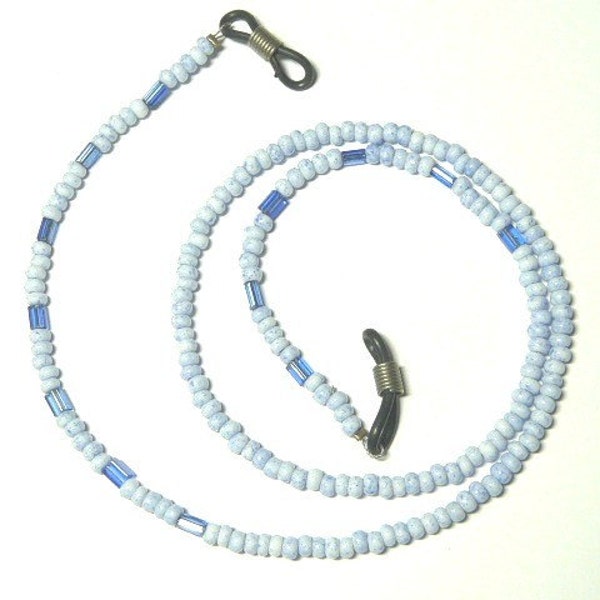 Beaded Eyeglass Chain  light blue 24 inches