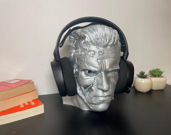 T-800 Terminator Headphone Stand | Arnold Schwarzenegger Desk Décor | Movie Collectable