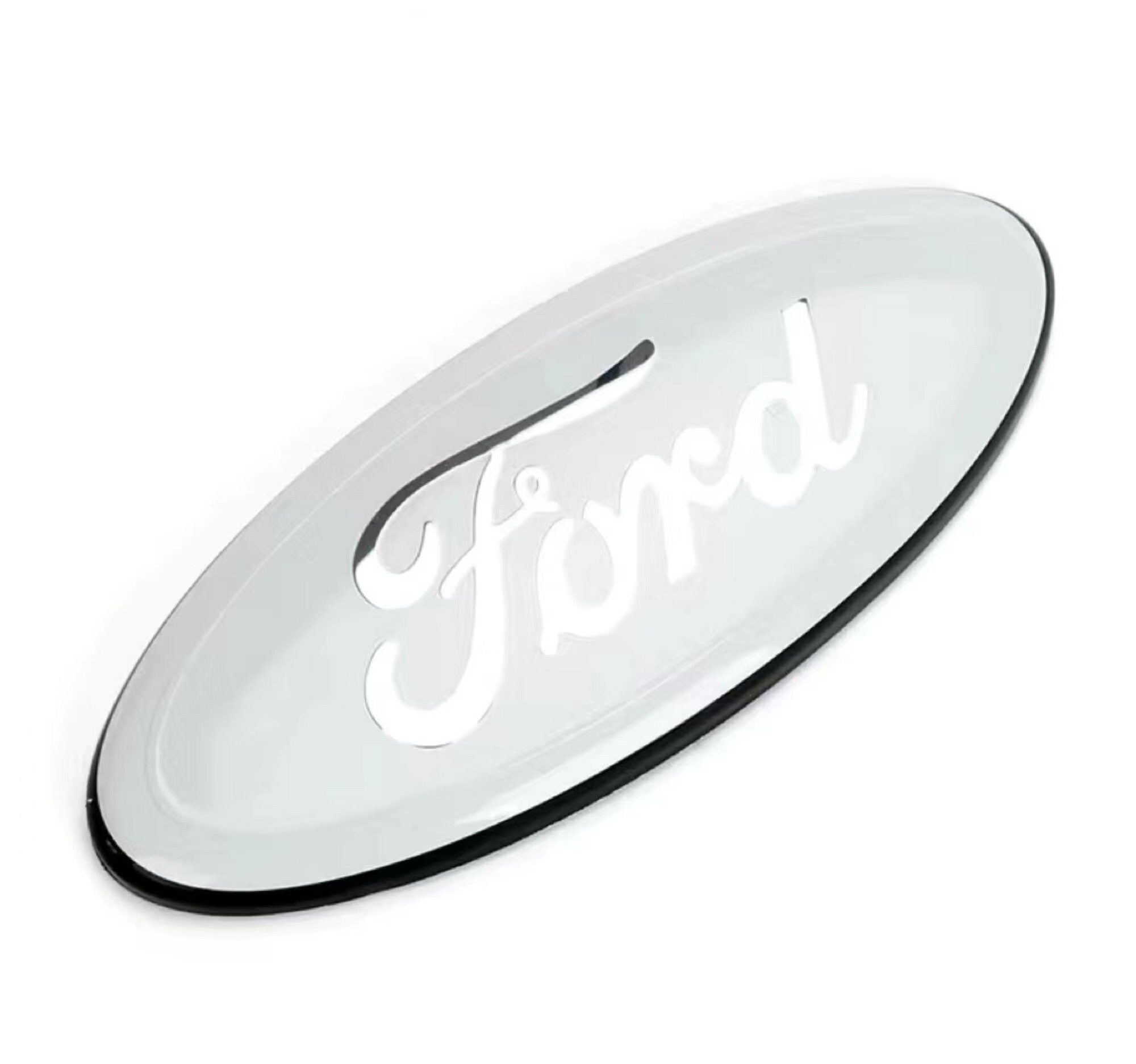 FORD BLACK & SILVER EMBLEM OVAL 9 INCH LOGO Front Grille/Tailgate Badge 2004-16 - Foto 2