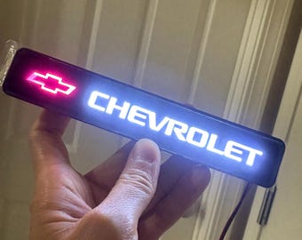Chevrolet Chevy Logo LED Light Car Front Grille Name Badge Illuminated Emblem Letter Accessories