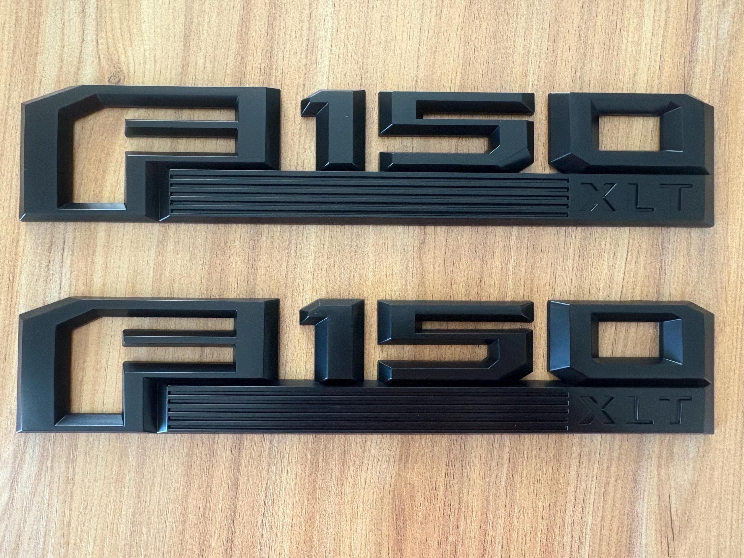 2PCS F150 XLT LARIAT Side Fender Emblems for Raised Letter Badge