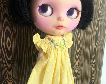 Blythe doll camisole dress Spring in pastel yellow