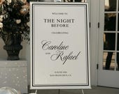 Old Money Rehearsal Dinner Welcome Sign, Elegant The Night Before Wedding Sign, Editable Template, Printable Instant Download OM01