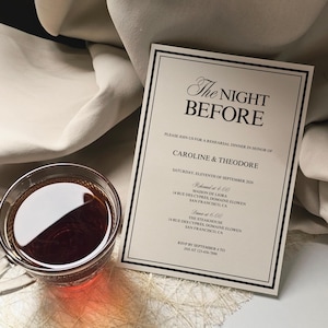 Classic Old Money Rehearsal Dinner Invitation Template, Elegant The Night Before Invite, Timeless Wedding, Printable Instant Download OM01