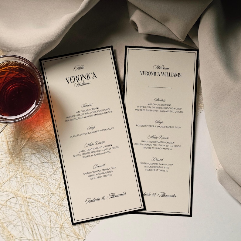 Menu Seeable Elegant Red Wedding Menu Template With Guest Name (instant Download ...
