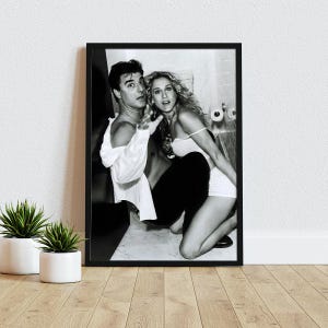 Póster de Carrie y Mr. Big, póster en blanco y negro, lienzo decorativo, impresión en lienzo
