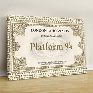 Harry Potter Schulticket Kunst, Zauberer Schule Zuhause Dekor Wandkunst, Harry Weltkarte, Film Leinwand Druck, Magische Welt Wand Kunst, Fan Geschenk, Leinwand