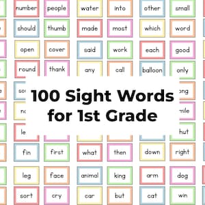 100 Sight Word-flashkaarten van het eerste leerjaar | Leren lezen eerste leerjaar | Beginnende lezer graad 1 | Zichtwoorden eerste leerjaar | 1e klas klaslokaal