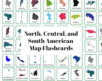North, Central, & South American Country Map Flashcards | Geography | Learn the Americas| Elementary and Middle School | Summer Learning