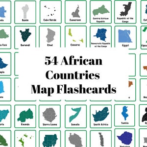 50+ African Country Vector Map Flashcards | Geography | Learn the African Countries| Elementary & Middle School | Summer Learning Supplement