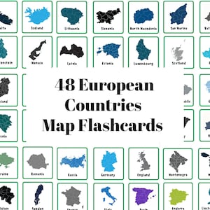 Europäische Länder Vektor Karte Karteikarten | Geographie | Lernen Sie die europäischen Länder | Grund- & Mittelschule | Sommerlern-Ergänzung