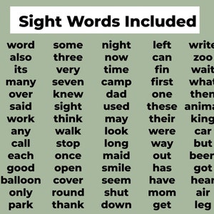 all 100 sight words included in this pack of flashcards