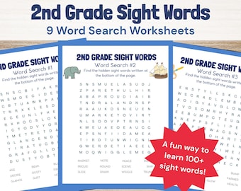 2nd Grade Sight Words Search | Fun Spelling Word Worksheets Ready for Instant Download and Printing (PDF Download)