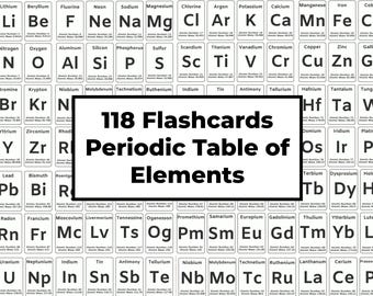 Tarjetas de la tabla periódica: 118 elementos de química (descarga digital)