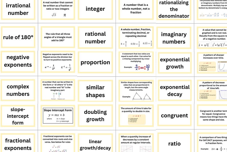 Dinomiter Ruler 80+ SAT/ACT Math Vocab Flashcards | Improve Math Understanding Teens ...