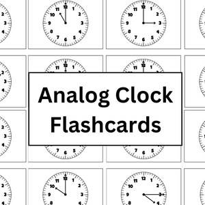 Flashcards avec horloge analogique pour les élèves de la maternelle à la 2e année | Apprenez à lire une horloge | Apprendre à lire l'heure | Dire l'heure pour les enfants
