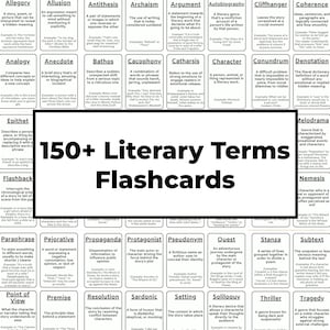 150+ Literaturbegriffe Karteikarten | AP Literatur Curriculum | Begriffe der Englischen Literatur | ELA Vokabeln | ela 9 Klasse | 10th grade Englisch Lit
