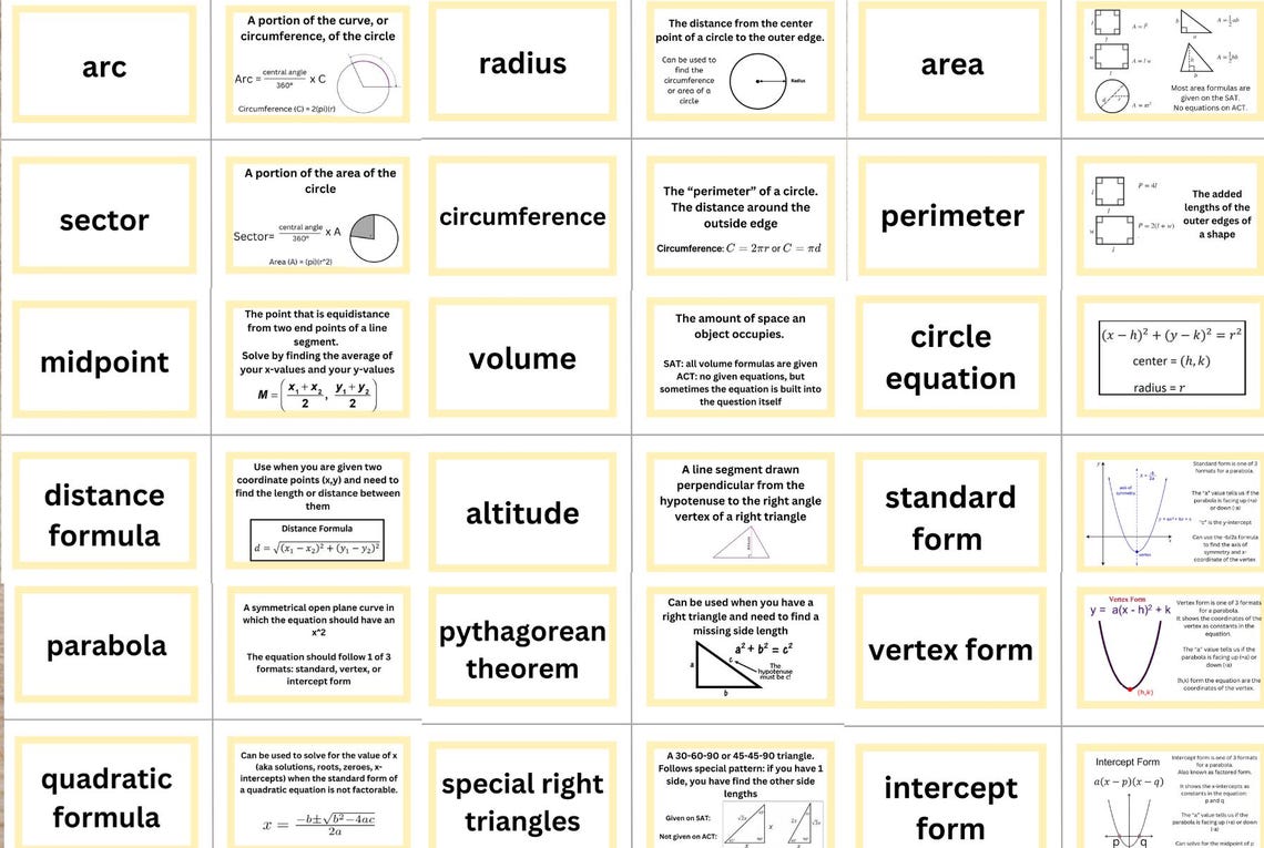 Sat Math Flash 80+ SAT/ACT Math Vocab Flashcards | Improve Math Understanding Teens ...