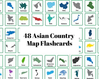 Asian Country Map Flashcards | Geography | Learn the Maps of Asia | Elementary and Middle School | Summer Learning