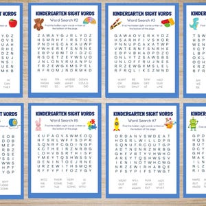 Kindergarten Sight Words-word Search Worksheets | Word Searches for ...