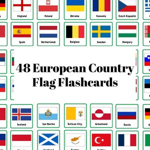 European Country Flag Flashcards | Geography | Learn the European Countries| Elementary & Middle School curriculum | world flag flashcards