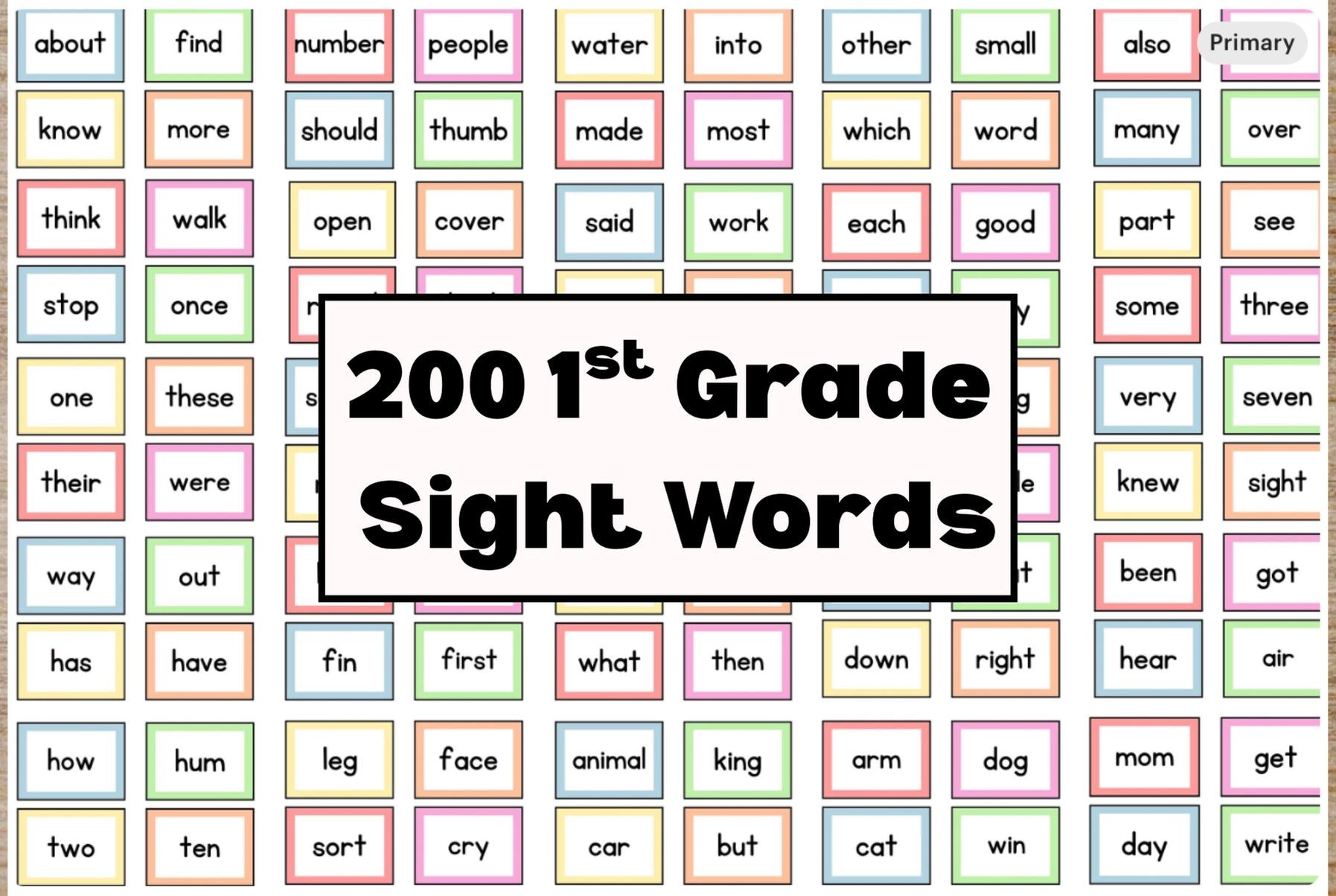 Flash Spell 200 First Grade Sight Word Flashcards | 1st Grade Spelling Words ...