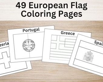 European Flags Coloring Pages | Educational Activity for Kids Learning European Countries | Instant Download and Printing (PDF Download)