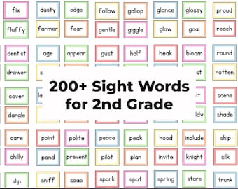 200+ 2nd grade Sight Word Flashcards | Second Grade Vocab | 2nd Grade Reading | Learn Sight Words Second | Reading Skills for 2nd graders