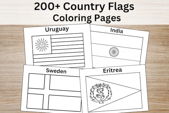 世界の国旗ぬり絵：200カ国以上｜すぐにダウンロードして印刷できます