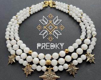 Star of Bethlehem White Quartz Necklace – Christmas Gift for Her – Holiday Jewelry Handmade in Ukraine. Ukrainian gift.