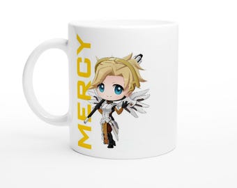 Mercy Overwatch 2 Ceramic Coffee Mug | Gamer Gift Cup