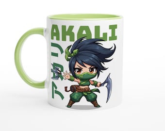 Akali Coffee Mug, League of Legends Chibi Fanart Cup