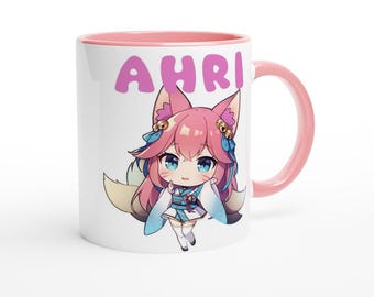 Ahri League Of Legends Coffee Mug, Chibi LoL Fanart