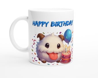 Poro Birthday League of Legends Mug, Chibi Fanart Gift Cup