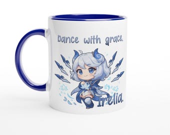 Irelia Coffee Mug, League of Legends Chibi Fanart, 11oz Ceramic